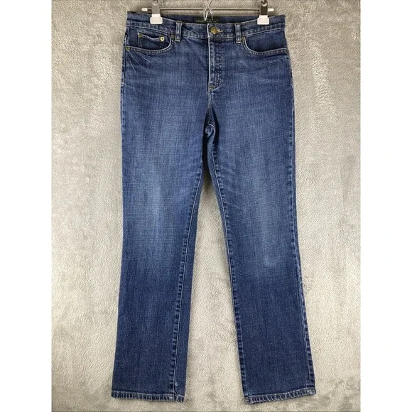 LRL Ralph Lauren Jeans Co Women's size 8 Blue Classic Stretch High Rise Denim - Picture 1 of 16